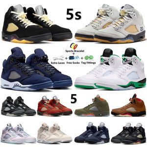 Jumpman 5 5s Chaussures de basket-ball pour hommes Lucky Green Midnight Navy Plaid A Ma Maniere x Dawn Photon Dust Army Olive Archaeo Brown Easter Craft Baskets de sport pour hommes