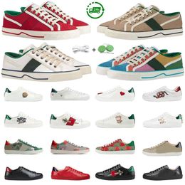 Hommes femmes chaussures décontractées sneaker luxe Low Flat Ace Tiger Broidered noir blanc rouge Green Stripes Plateforme Walking Shoe Trainer Sports Sneakers