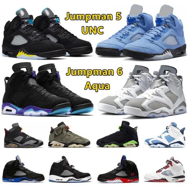 Jumpman 5 6 hombres Zapatos de baloncesto 5s 6s mujeres Aqua University Azul Pascua Bluebird Metálico Plata Toro Georgetown Blanco Infrarrojo Carmín para hombre Zapatillas deportivas