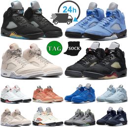 Jumpman 5 Aqua Basketball Shoes Man 5S UN UN Universidad Blue Bird Alternate White Sail Burgoundy Verde Bel Bel Negro Blanco Cemento Pascua de Pascua