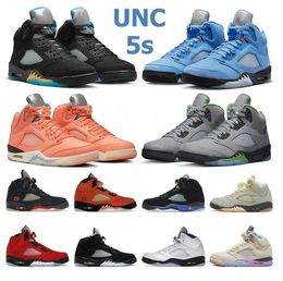 Jumpman 5 Chaussures de basket-ball Hommes Aqua UNC 5s Green Bean Dark Concord Racer Blue Raging Bull Red Suede Jade Horizon Sail What The Easter Mens Trainers Sport Sneakers 40-47