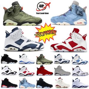 Jumpman 6 Georgetown Zapatillas de baloncesto 6s Red Oreo UNC Inicio Midnight Navy Carmine Bordeaux Infrarrojo Eléctrico Verde Lavado Denim Olive Mnes Zapatillas de deporte