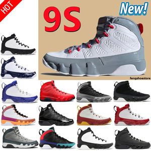 Jumpman 9 9S Hommes Basketball Chaussures Bred University Or Bleu Gym Chili Rouge UNC Cool Particle Gris Racer Bleu Statue Anthracite Sport Baskets Formateurs Taille 7-13