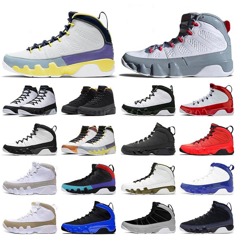 Jumpman 9 IX 9S Masculino Feminino Tênis de Basquete Borracha Bred Universidade Azul Dourado Ginásio Chile Vermelho UNC Cool Particle Cinza Racer Azul Estátua Antracite Esporte Tênis Tênis Tênis