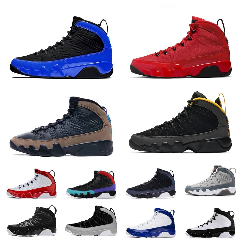 Jumpman Chile Red 9 9s Basketball Shoes Mens Change The World Dream Bred Gym Red Particle Grey University Gold Silver Glitter Racer Blue Snakeskin Black Cat Sneakers