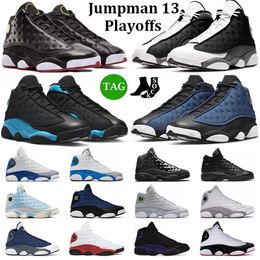 Jumpman Playoffs 13 Basketbalschoenen Mannen Vrouwen 13s University Blauw Zwart Flint Black Cat French Blue Chicago Heren Trainers Outdoor Sneakers