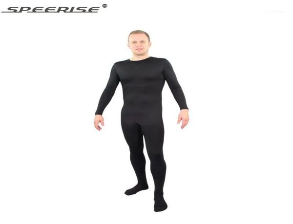 Mono traje de leotardo elástico de cuerpo completo traje de piel con patas para hombre Unitard Lycra Spandex Body Zentai Catsuit Hoodless14718203