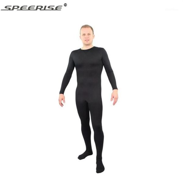 Mono traje de leotardo elástico de cuerpo entero traje de piel con patas para hombre Unitard Lycra Spandex mono Zentai Catsuit Hoodless1230S