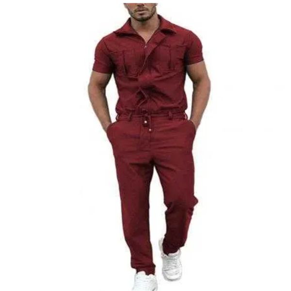 Jumps combinaison Men's Patchwork Casual Fashion Trend Suit Men's Fashion's Fashion à manches à manches à manches à manches à manches à manches à manches à manches zipper