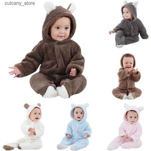 Jumpsuits 0-1T Pasgeboren Baby Rompertjes Lente Herfst Warme Fleece Baby Jongens Kostuum Meisjes Kleding Overall Peuter Baby Uitloper Jumpsuits L240307