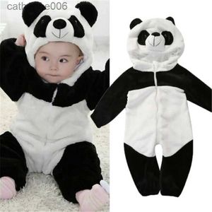 Jumpsuits 0-36maanden pasgeboren babykleding warm houden winter jumpsuits overall panda dier hooded rompertjes babyjongen romper babymeisje pyjamaL231101