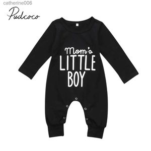 Jumpsuits 2017 gloednieuwe mode pasgeboren peuter baby baby jongens romper lange mouw jumpsuit playsuit kleine jongen outfits zwarte kledingL231101