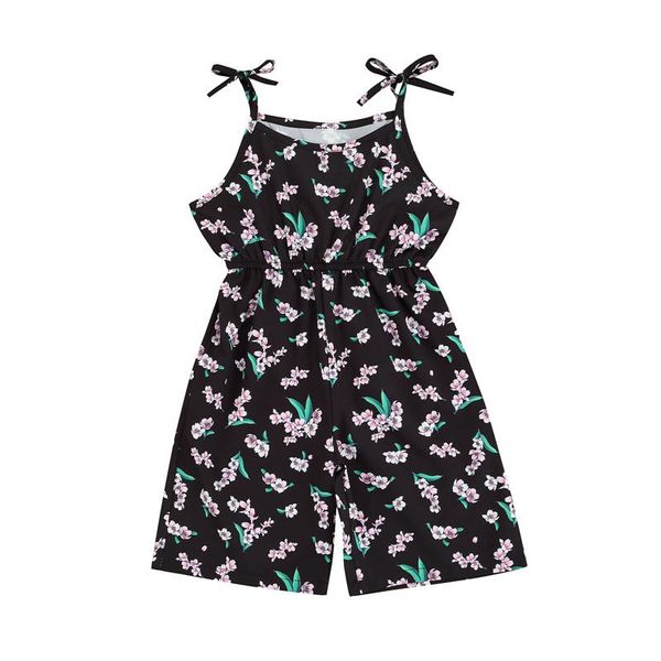 2023 0-24M été Boho bébé fille barboteuse pansement imprimé fleuri sans manches O cou tunique combinaison combishort pantalon à jambes larges