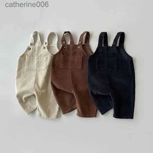 Jumpsuits Herfst Winter Peuter Baby Jongens Meisjes Effen Corduroy Jarretel Romper Kinderen Speelpakje Jumpsuit ClothesL231101