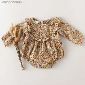 Jumpsuits Baby Meisje Kleding Voor 0-2Y Lente Zachte Katoenen Pasgeboren Baby Meisje Lange Mouwen Romper Mode Baby ClothingL231101