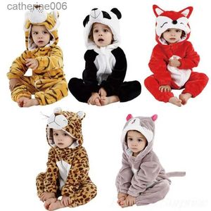 Jumpsuits Baby Rompertjes Winter Kigurumi Tijger Panda Kat Kostuum Voor Meisjes Jongens Peuter Animal Jumpsuit Babykleding Pyjama KinderoverallsL231101