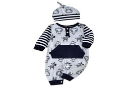 Jumpsuits Cotton Baby Baby Animal Romper Ropa Spring Autumn Unisex Nacido ropa infantil niña Jumpsuitshats3068094