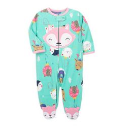 Jumpsuits Betaalde Warme Rompertjes 2023 Sping Fall Leuke Dieren Micro Polar Fleece Baby Jongen Meisje Pyjama Baby Bodysuit 0/3-12M G220606