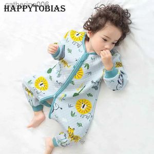 Jumpsuits Happytobias Lente Herfst Babyslaapzakken Split Been Katoen Peuter Sleepsack Kinderen Slapers Schlafsack Pyjama Jumpsuit S15L231101