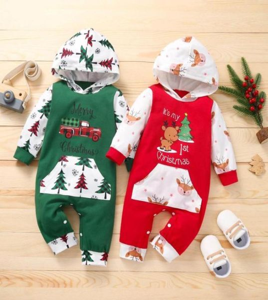 Monos Infantil Bebé Niños Niñas Mameluco Ropa de Navidad Dibujos animados Fawn Carta Impreso Sudadera con capucha Mono Traje Trajes Niño5059489