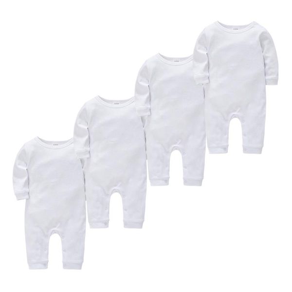 Combinaisons Kavkas bébé vêtements coton col rond manches longues solide neutre body 0-18m mode 4 pièces ensemble né garçon vêtements