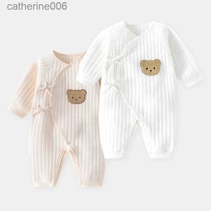 Manches longues bébé combinaisons décontractées bébé garçons filles bambin barboteuses coton Bebe combinaison vêtements tenues doux une pièce pyjamasL231101