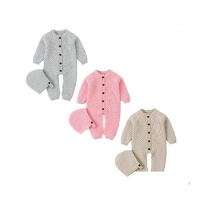 Combinaisons Hiver Bébé Barboteuse Né Garçon Fille Tricot Pull En Laine Combinaison Addhat 2 Pcs Tenues Taille 024M1 Drop Delivery Enfants Maternité Cl Dh0Xp