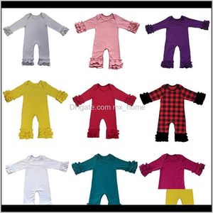 JumpsuitsRompers Babykleding Baby Kinderen Moederschap Drop Levering 2021 Geboren Rompertjes 64 Kleuren Zachte Pyjama Boog Tie Strap Easter Eggs Heart Pri