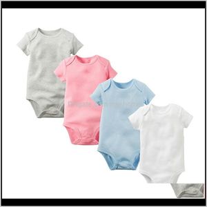 Combinaisons barboteuses vêtements bébé enfants maternité livraison directe 2021 barboteuses combinaison 100 pour cent coton classe A couleur unie 7 couleurs à manches courtes