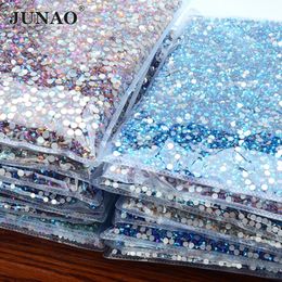 Junao Top Qaulity SS16 SS20 SS30 Big Package Glass Glass Swineds Flatback Diamonds Non Fix Round Strass Stones For Nail Art 240521
