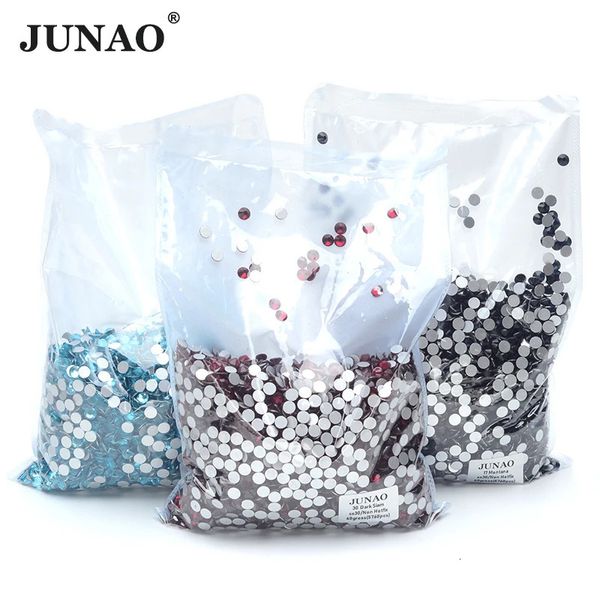 Junao Wholesale 100 GROSS 14400PCS SS6SS30 Flatback Glass Rhinaistones Round Diamond Strass Non Fix Cystal Stones Nail Charmes 240509