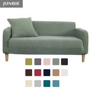 Junbie Solid Color Elastische Sofa Cover Spandex Moderne hoek Sofa Couch Slipcover Sofa Stoel Protector Woonkamer Kussen Cover LJ201216