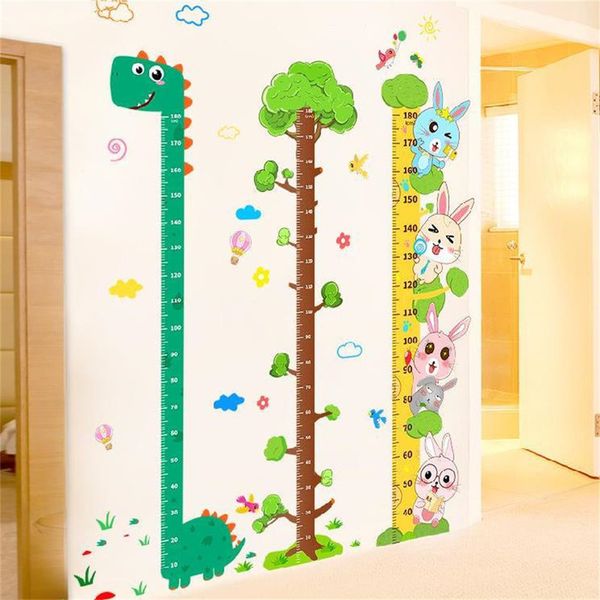 Jungle bébé hauteur règle dessin animé autocollant enfant chambre décor enregistrement salon mur auto-adhésif amovible 220716