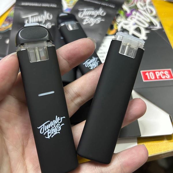 Jungle Boys Stylo jetable à huile épaisse D8 Pod Dispositif 1,0 ml Rechargeable 280 mAh Bobine en céramique Cartouches de barre vides avec emballage de sacs à fermeture éclair