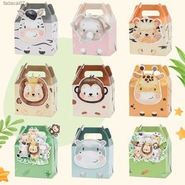 Jungle Safari animaux bonbons boîtes sac cadeau fête d'anniversaire décoration enfants cadeau emballage boîte sauvage un bébé douche fournitures