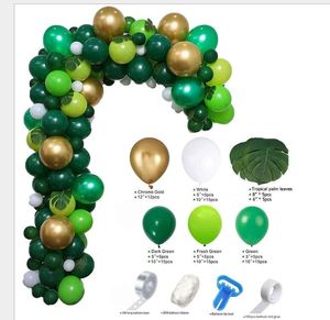 Jungle Theme Party Decoration Ballon Chain Set Duck Blue and Dark Green Forest Series Ballonnen Pakket