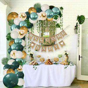 Jungle Theme Safari Groene Ballon Garland Archachtergrond Plam Bladeren Klimop Vine Garland Neutrale Verjaardagsfeestje Ballonnen Benodigdheden 210626