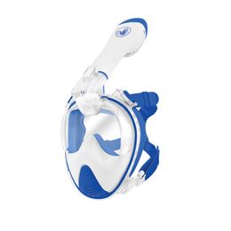 Máscara de esnórquel de buceo para natación con respiración libre Junior Aire con montaje GoPro azul