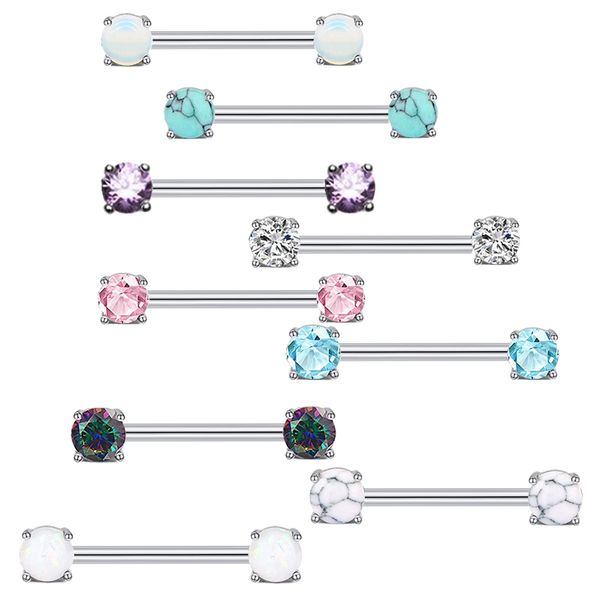 JUNLOWPY 14G anneaux de mamelon langue haltères droites en acier chirurgical mamelon tout le corps Piercing bijoux pour femmes hommes 50pcs