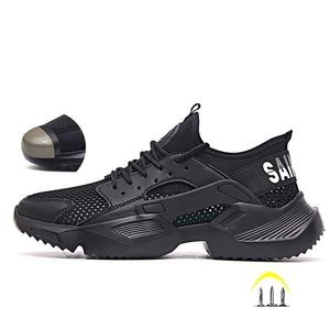 JUNSRM Nuevos zapatos de seguridad Zapatillas de deporte de moda Fondo suave ultraligero Hombres Transpirable Anti-rotura Botas de trabajo con punta de acero Y200915
