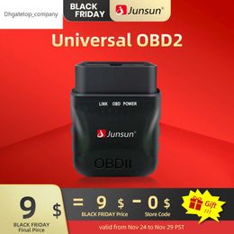 Junsun ELM327 V1.5 OBD2 Auto -diagnostische scanner Bluetooth -auto -adapter Automatisch probleemoplossing Tool voor 2Din Radio