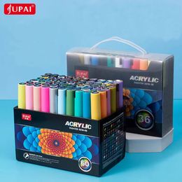 Jupai Acrílico Pen pintado a mano Graffiti de tela de vidrio de cerámica impermeable de 60 colores ACRYLIC ACRYLIC SET 240506