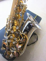 Jupiter JAS-1100SG Saxofón alto Latón Cuerpo chapado en níquel y plata Eb Tune Llave lacada en oro Instrumento musical profesional Saxofón en mi bemol con estuche