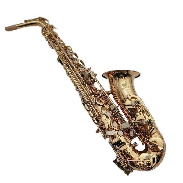 Saxofón Júpiter JAS 767GL Alto Eb Tune recién llegado instrumento musical lacado Latón dorado saxofón plano E con accesorios de caja