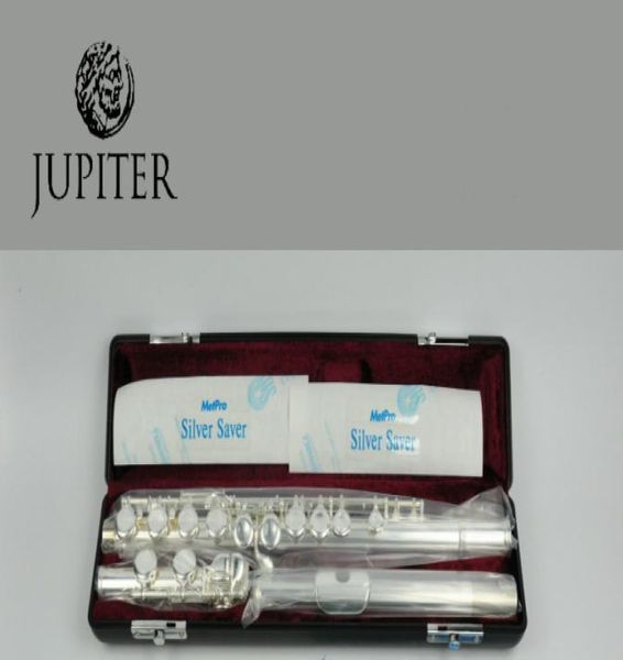JUPITER JFL511ES Flauta de concierto chapada en plata de cuproníquel con llave C cerrada de 16 agujeros con estuche paño de limpieza para estudiantes 5087289