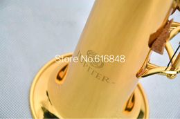 JUPITER JPS-547GL Tubo recto B (B) Saxofón soprano B Instrumentos musicales planos de alta calidad Sax Botones de perlas chapados en oro con estuche