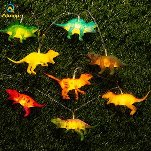 Guirlande lumineuse dinosaure Jurassic, 10 pièces, fonctionne à piles, nouveauté, cadeau pour enfants, maison, chambre à coucher, fête, anniversaire, décoration