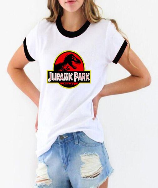 Jurassic Park 3d estampado THOHCHO Mujeres Funny Harajuku Femenina Hipster Cool White Tshirt Tops Copas de manga corta Y19077988731