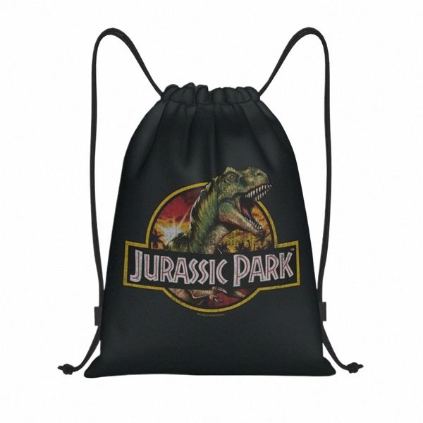 Jurassics Parks Sac à dos à cordon Femmes Hommes Sport Gym Sackpack Pliable Dinosaur World Sac de formation Sack f8LC #