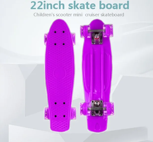 Jusenda Mini Skateboard 22" Kids Skateboard Longboard Skateboard Retro Board Truck Wheel Bearings